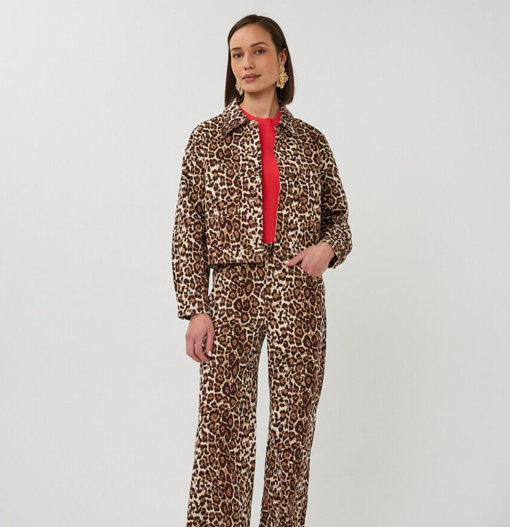 Jean Scarlet Leopard Jacket