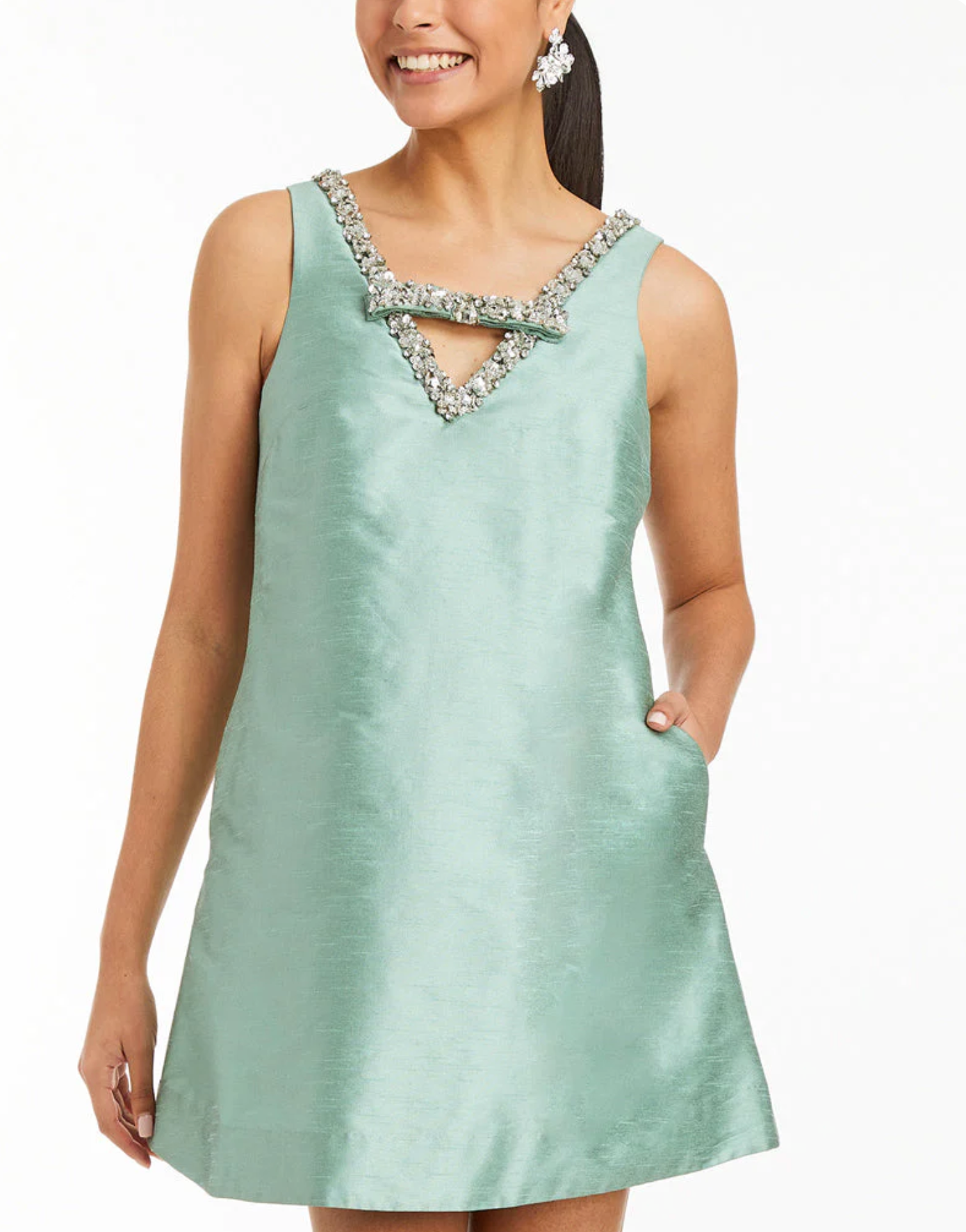 Willa Mini Dress in Jade
