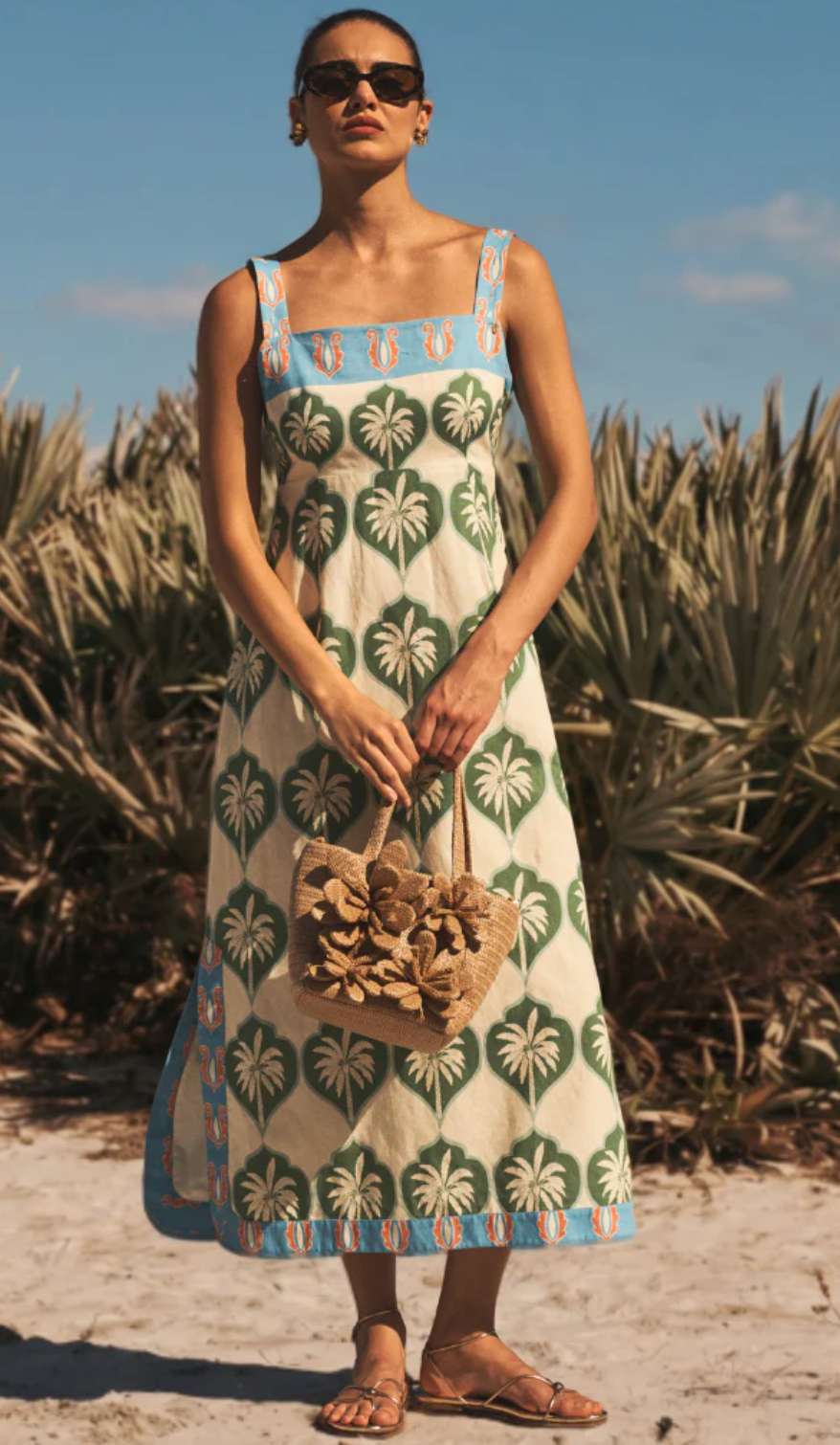 Apollo Convertible Midi Dress in Palm Bay Blue