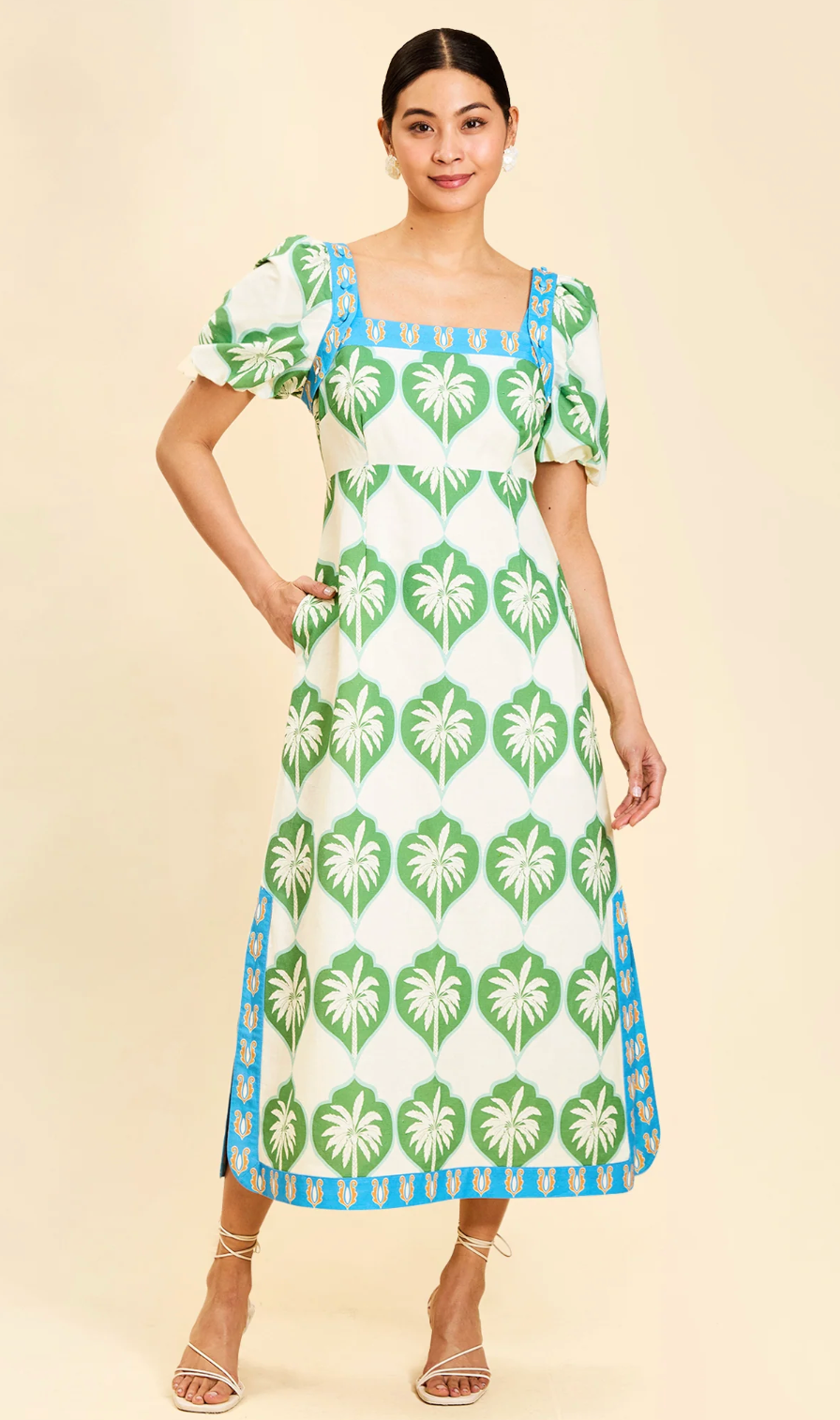 Apollo Convertible Midi Dress in Palm Bay Blue