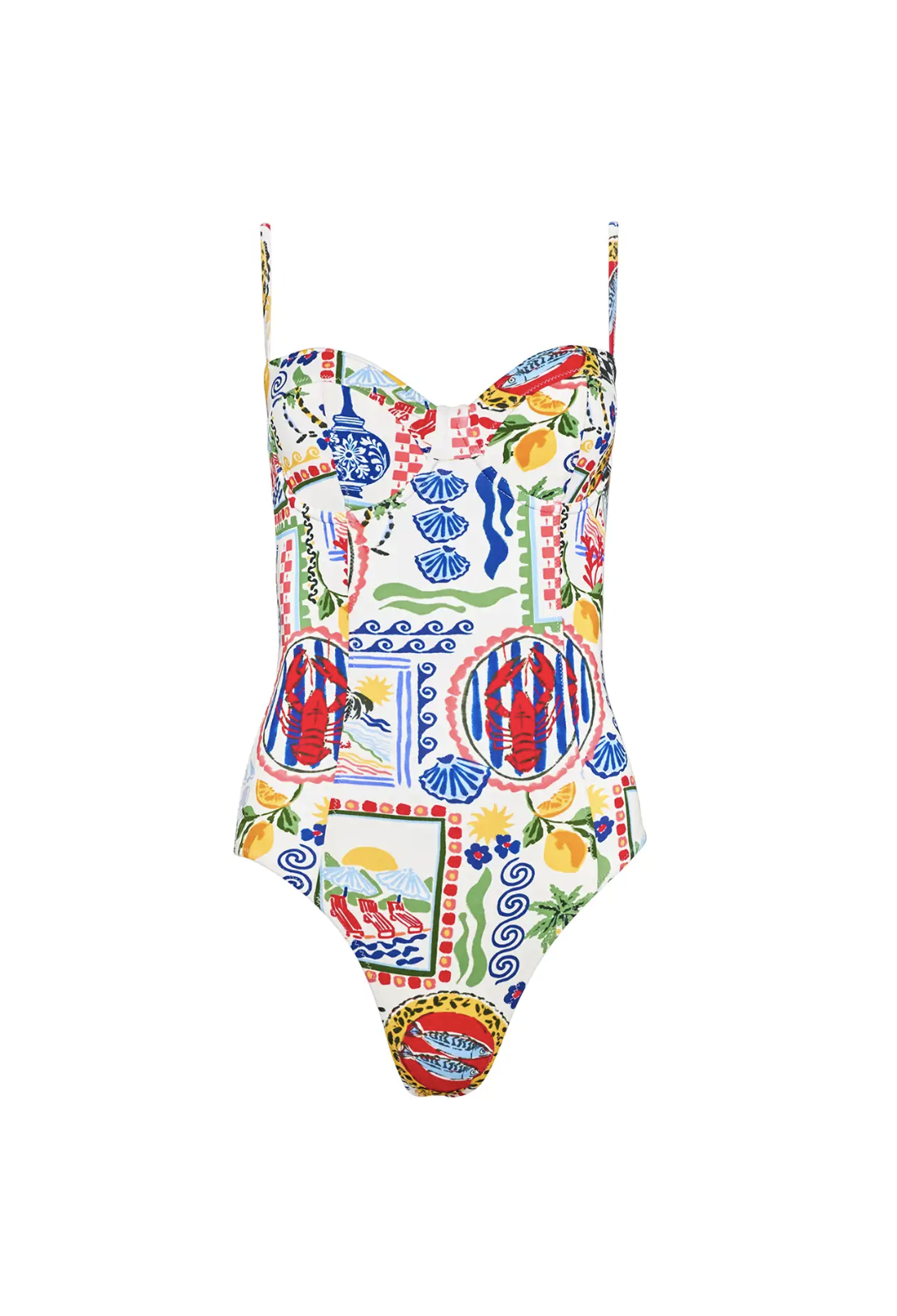 Underwire One-Piece Swimsuit Coastal Conversation.