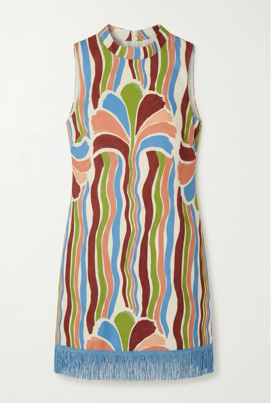 Fringe Hem Sheath Dress