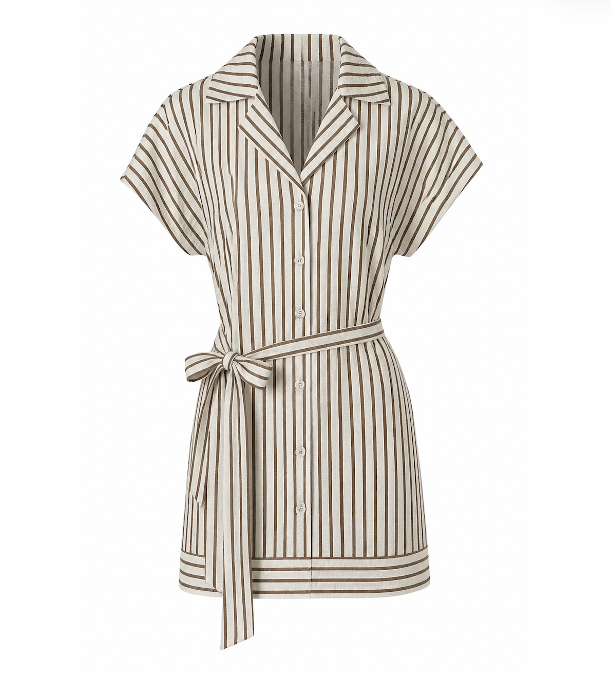 Waist Pleated Button Dress