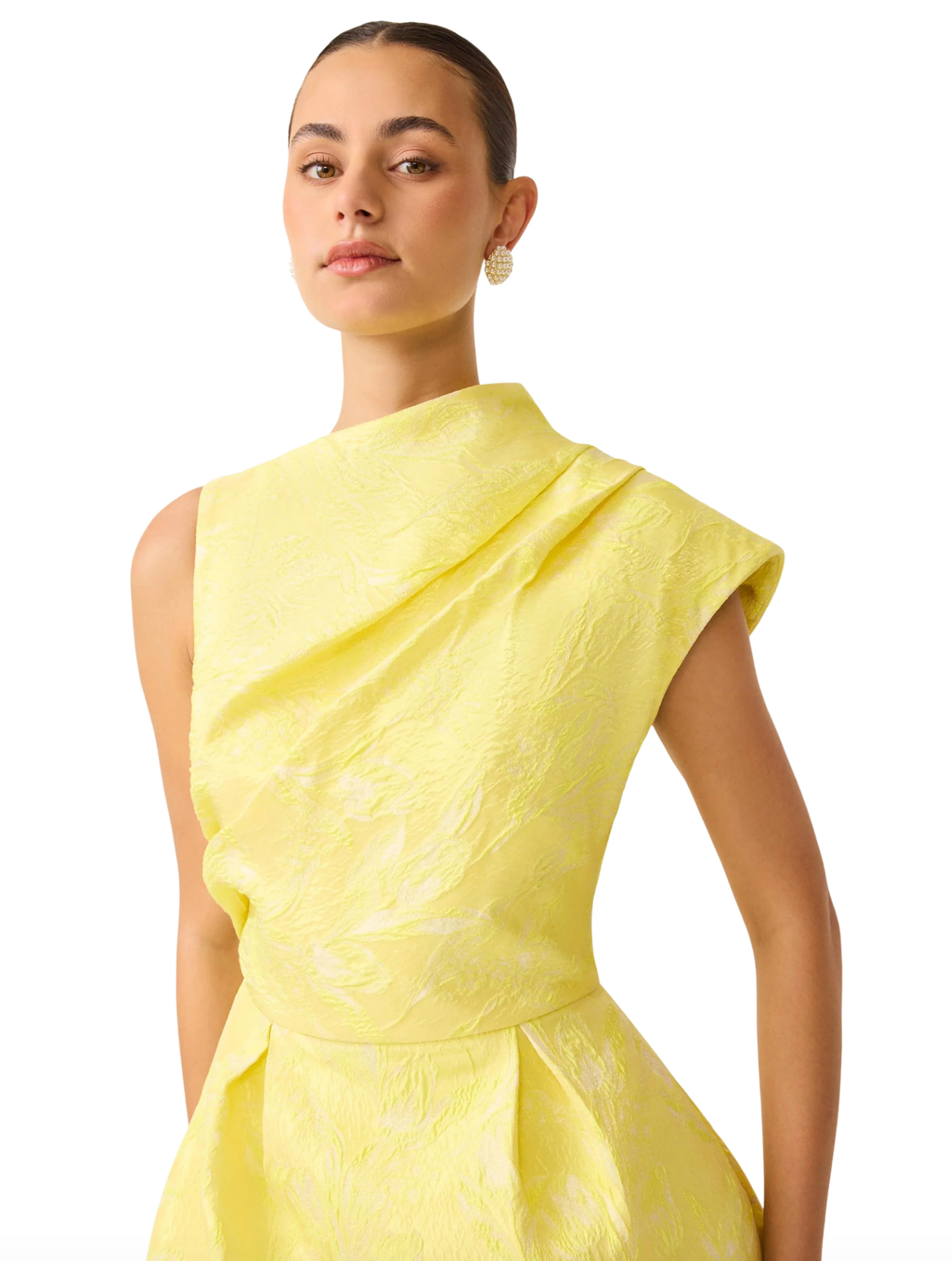 Luella Asymmetric Mini Dress in Yellow
