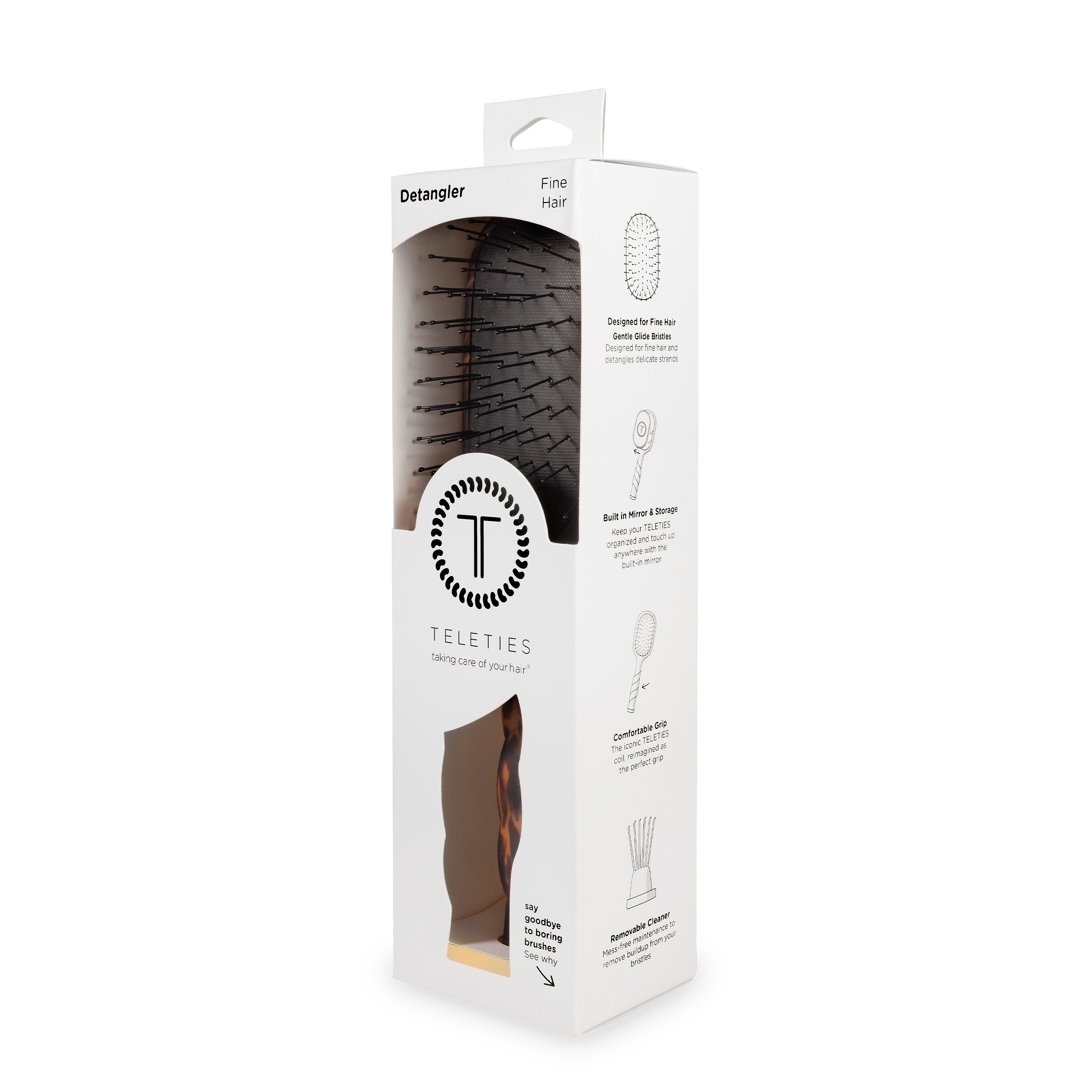 Detangler Hair Brush for Fine Hair - Tortoise
