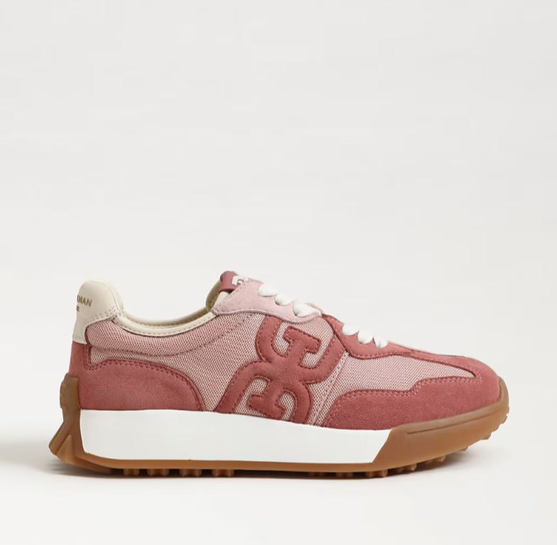 Langley Lace Up Sneaker in Blush/Multi Mesh/Suede