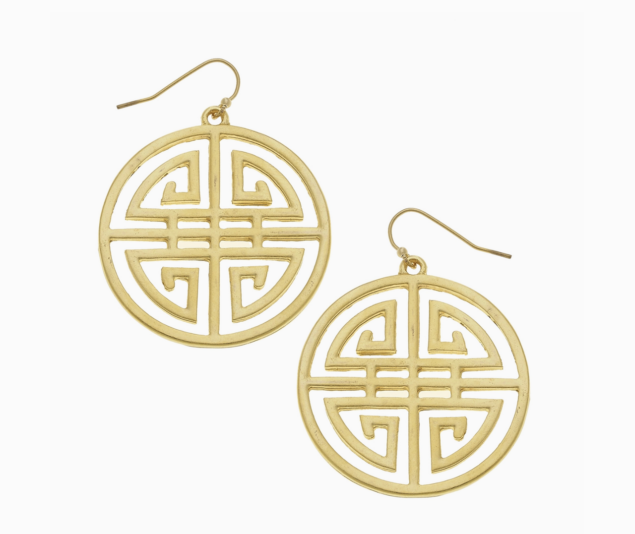 Gold Medallion Cut Out Earrings