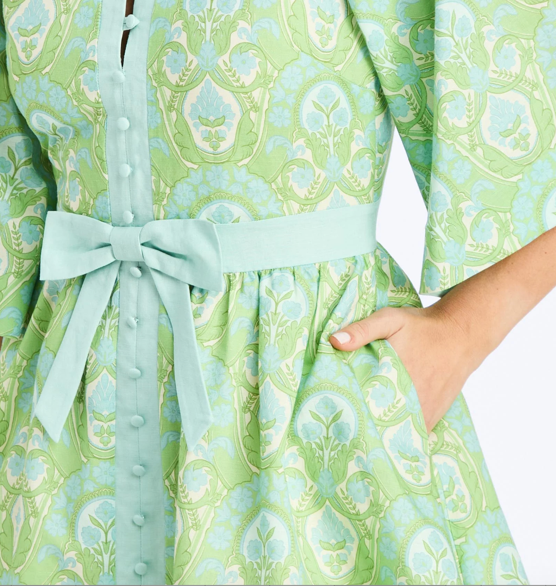 Carmen Mini Dress Trellis Verte