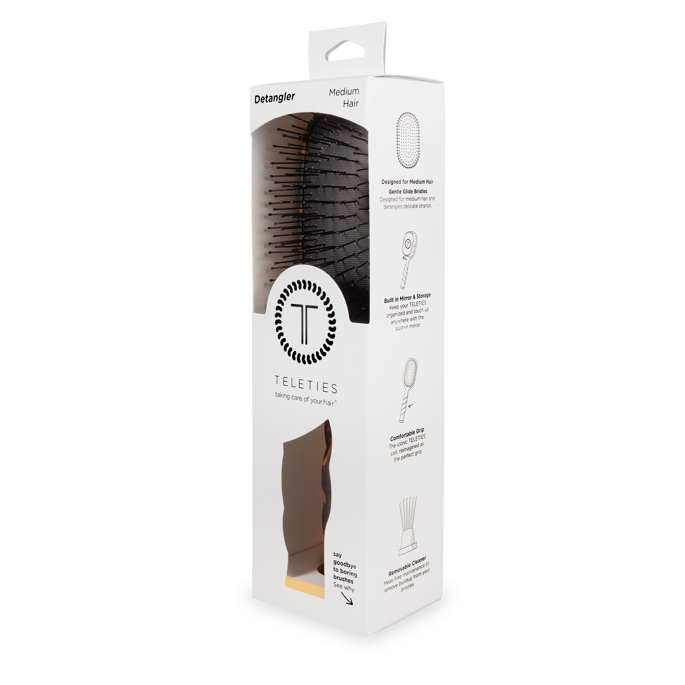 Detangler Hair Brush for Medium Hair - Tortoise