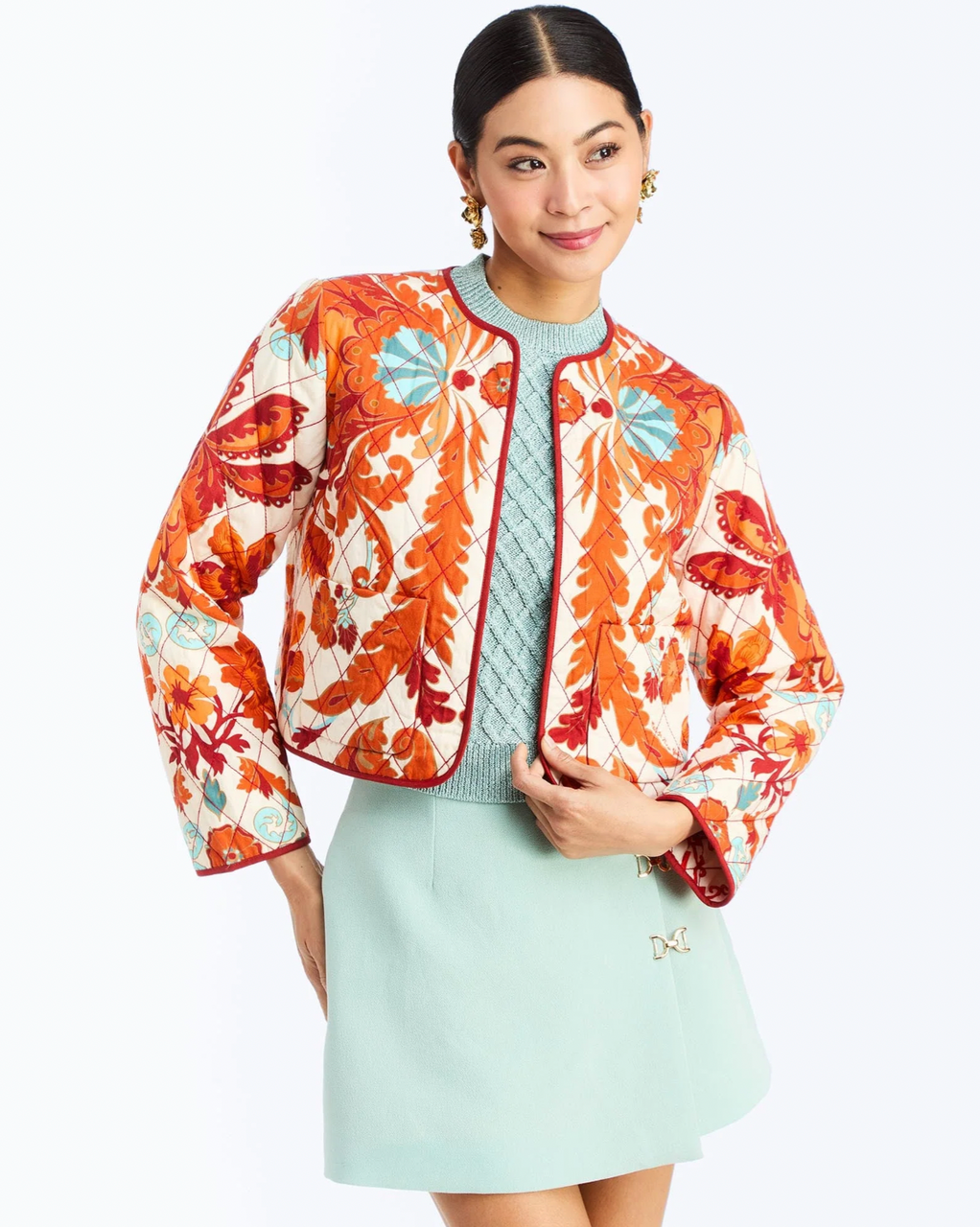 Este Convertible Quilted Jacket in Calypso Waltz