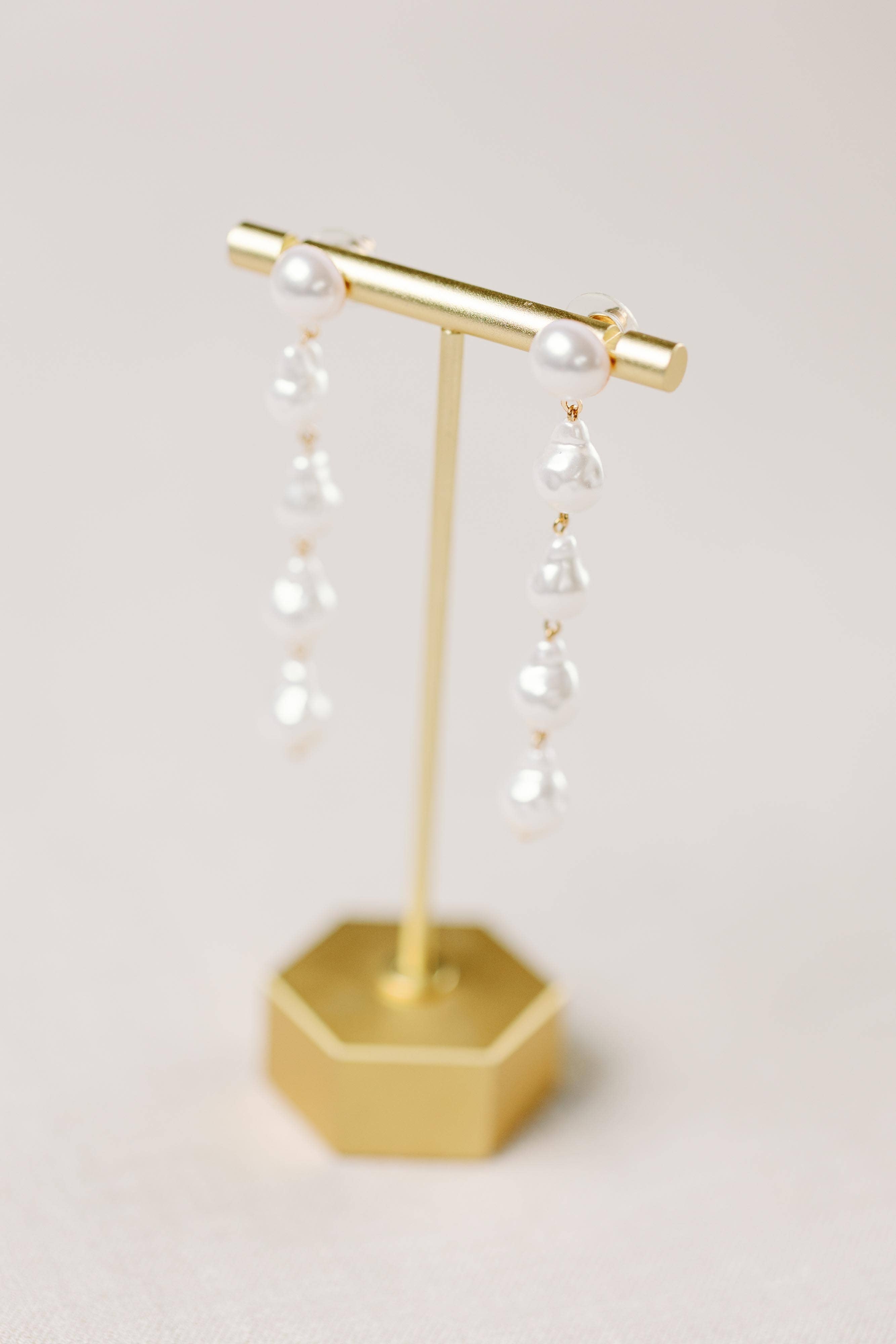 Natural Pearl Statement Drop Statement Earrings