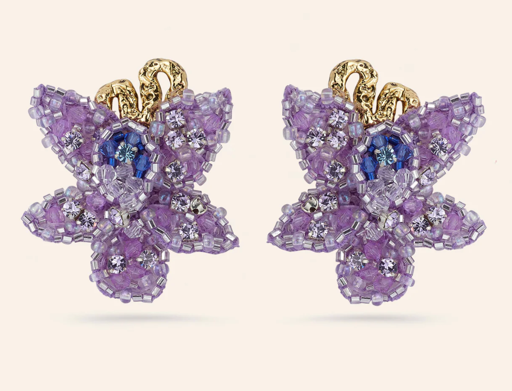 Manny Earrings in Purple