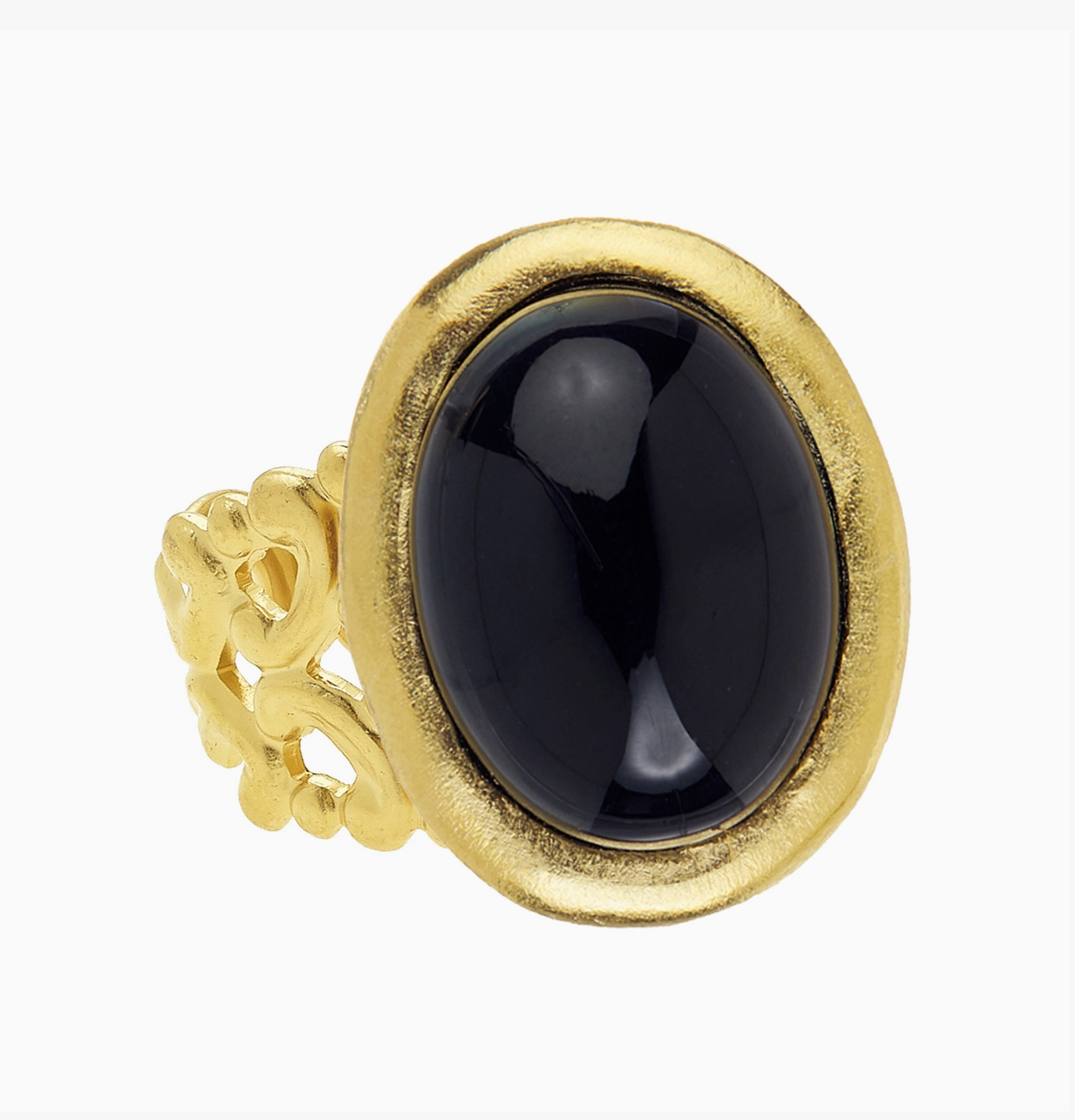 Black Onyx Cabochon Ring