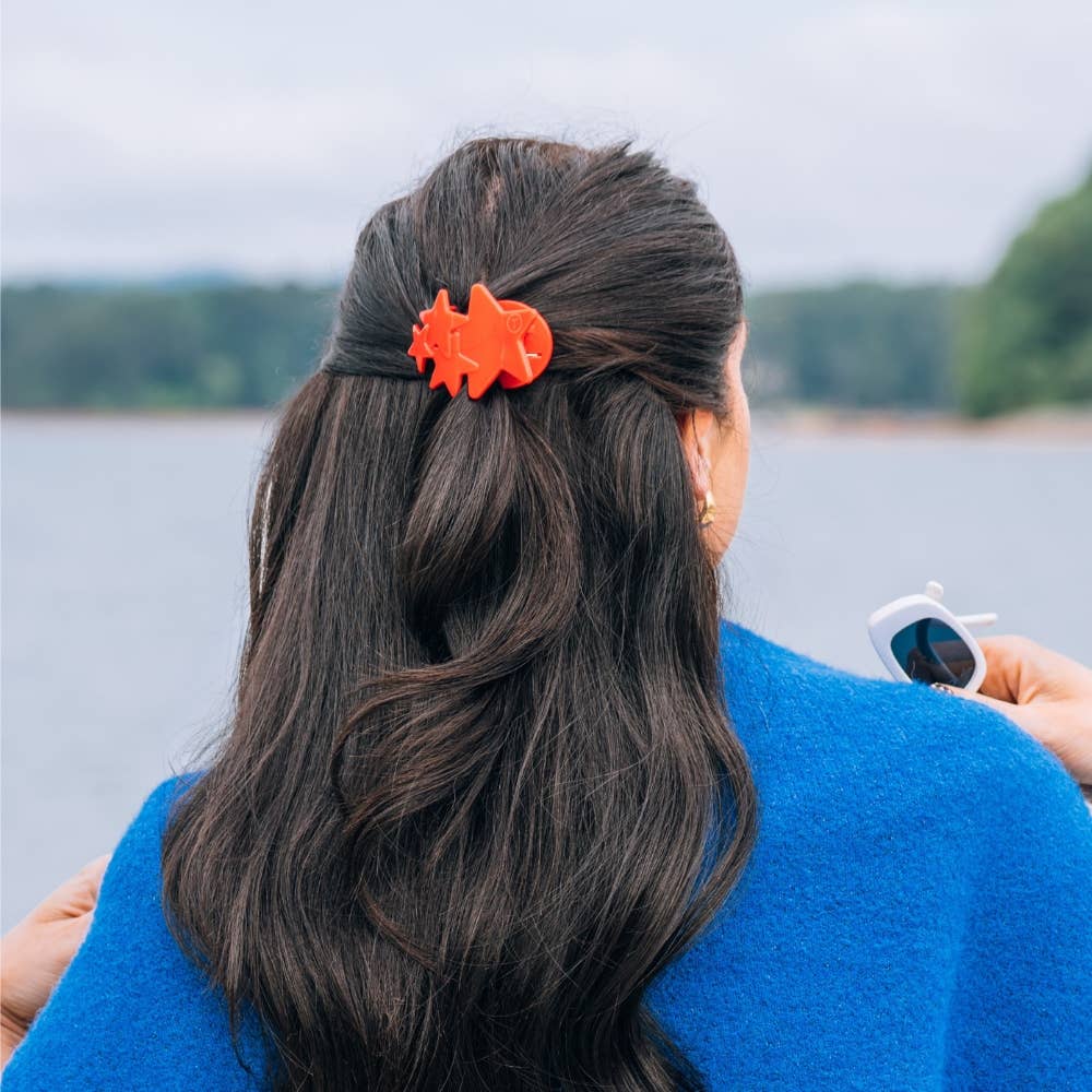Flat Hair Clip | Tiny | Red Shooting Star