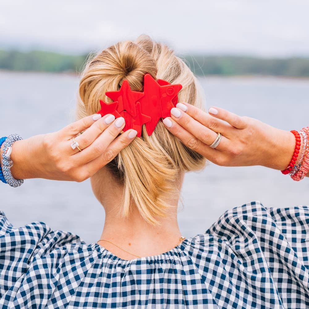 Flat Hair Clip | Large | Red Shooting Star
