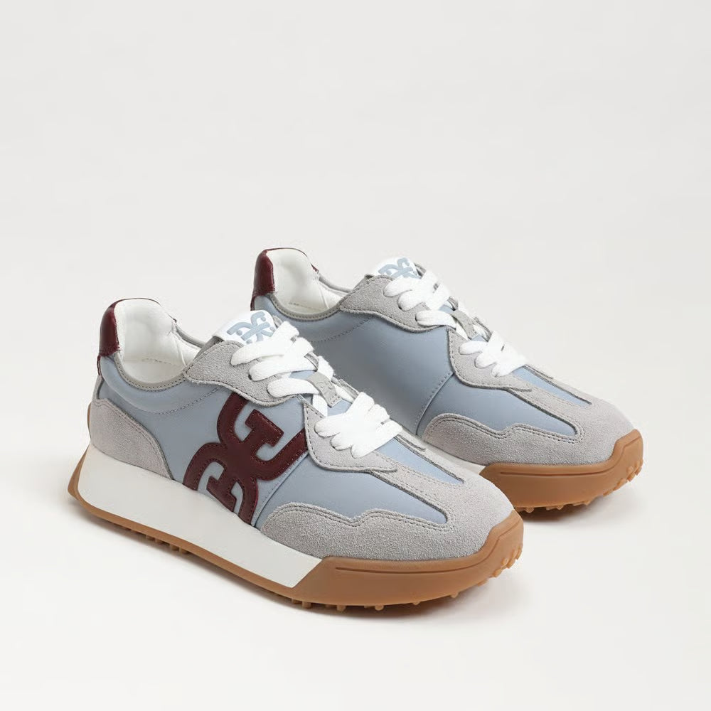 Langley Lace Up Sneaker in Vault Blue/Grey Nylon/Suede