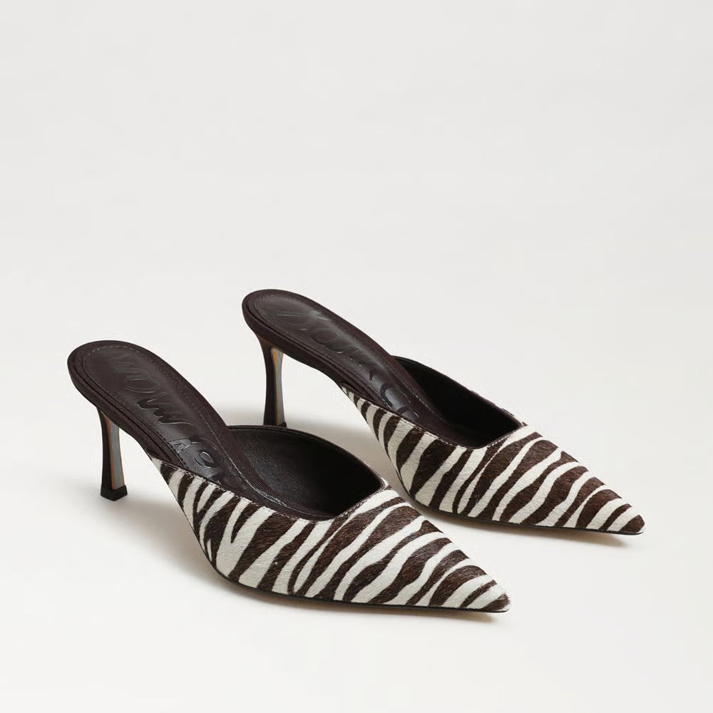 Margeaux Heeled Mule in Zebra Brahma Hair