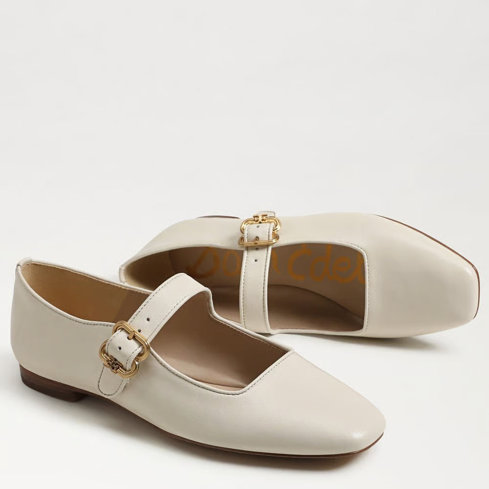 Michaela Mary Jane Flat in Bright White