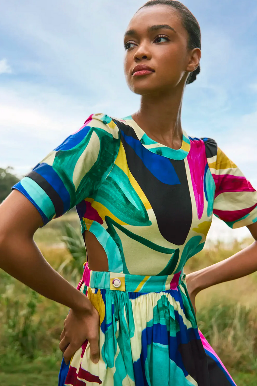 Jada Dress in Stroke of Spring