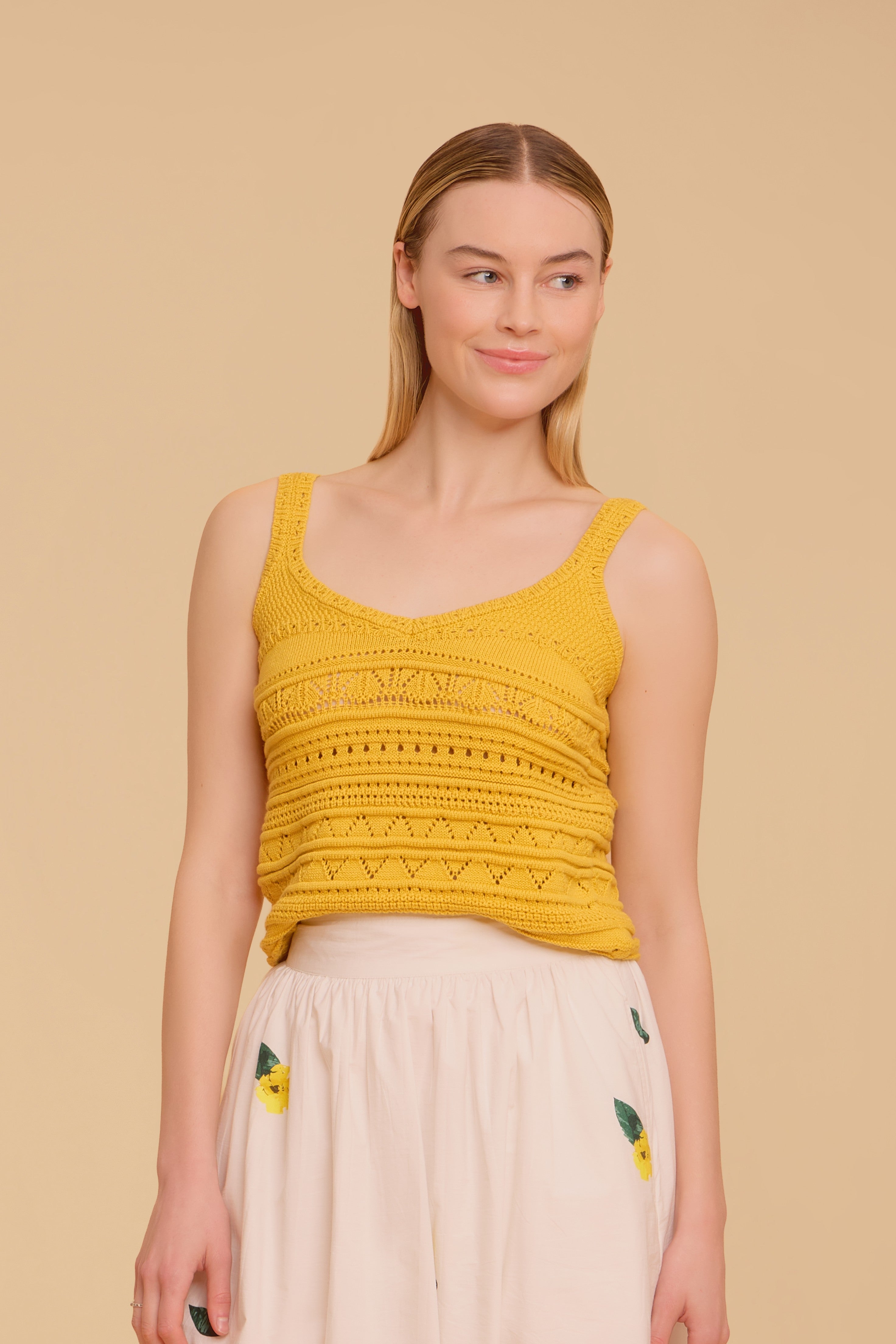 Iris Crochet Top, Marigold