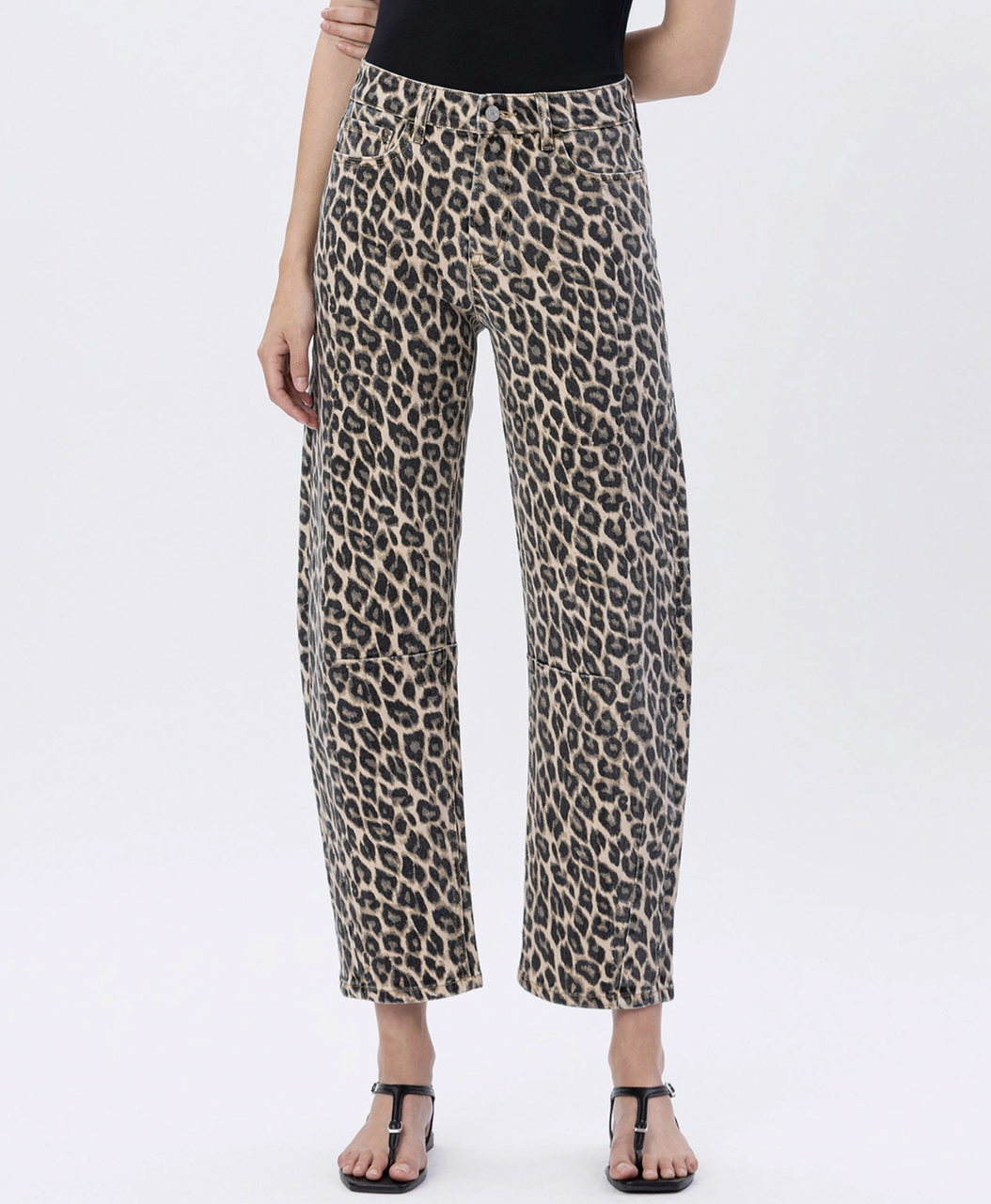 High Rise Leopard Print Barrel
