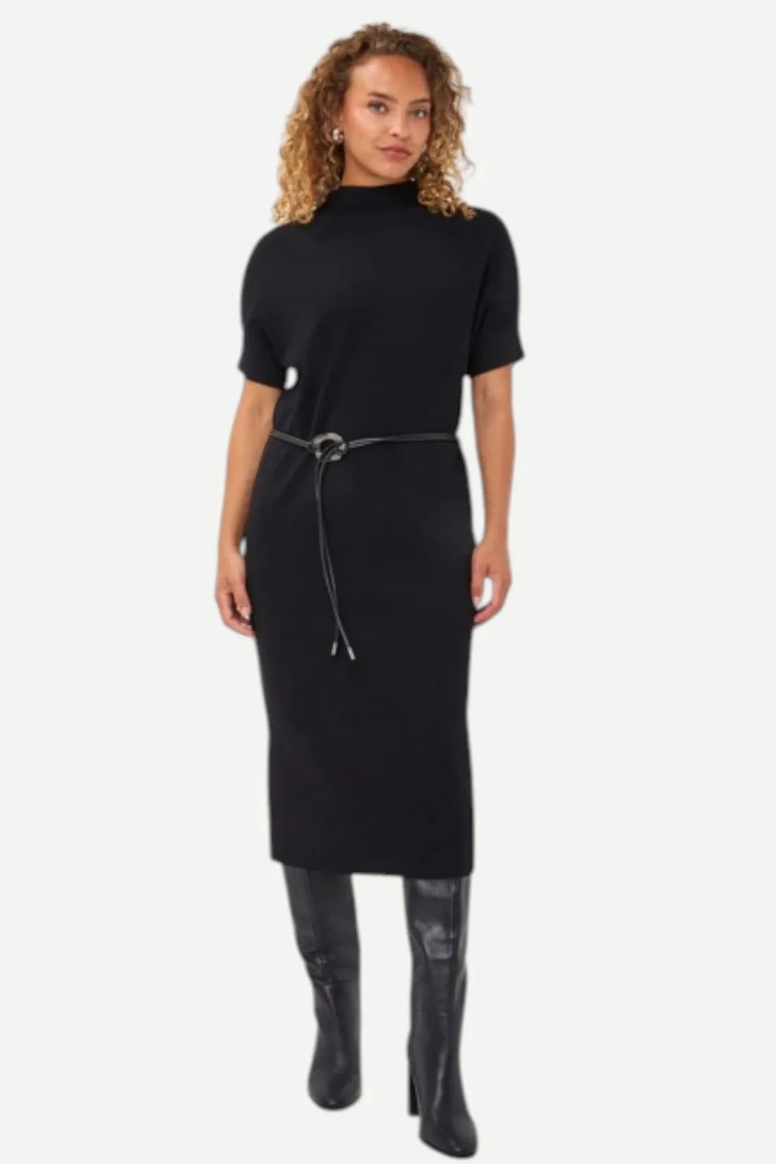 Long Knit Dress in Black