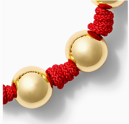 The Gold Ball + Pearl Knotting Bracelet