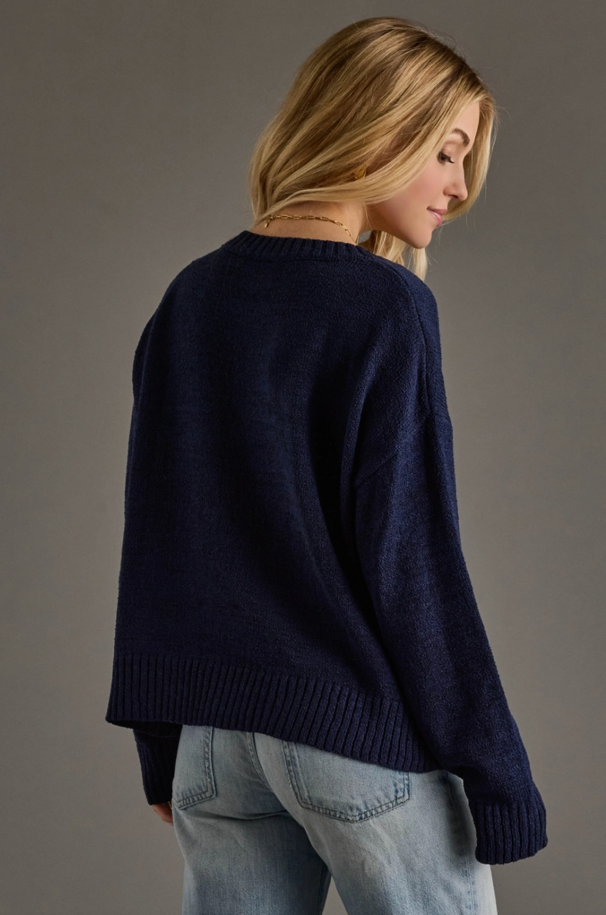 Navy Drink On A Boat Lightweight Sweater