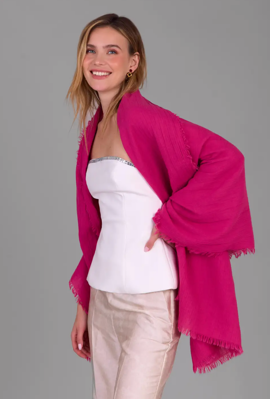 Smith Solid Cotton Fringed Scarf