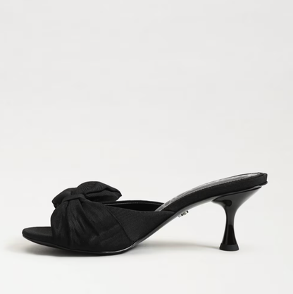 Ragan Kitten Heel Sandal in Black Fabric