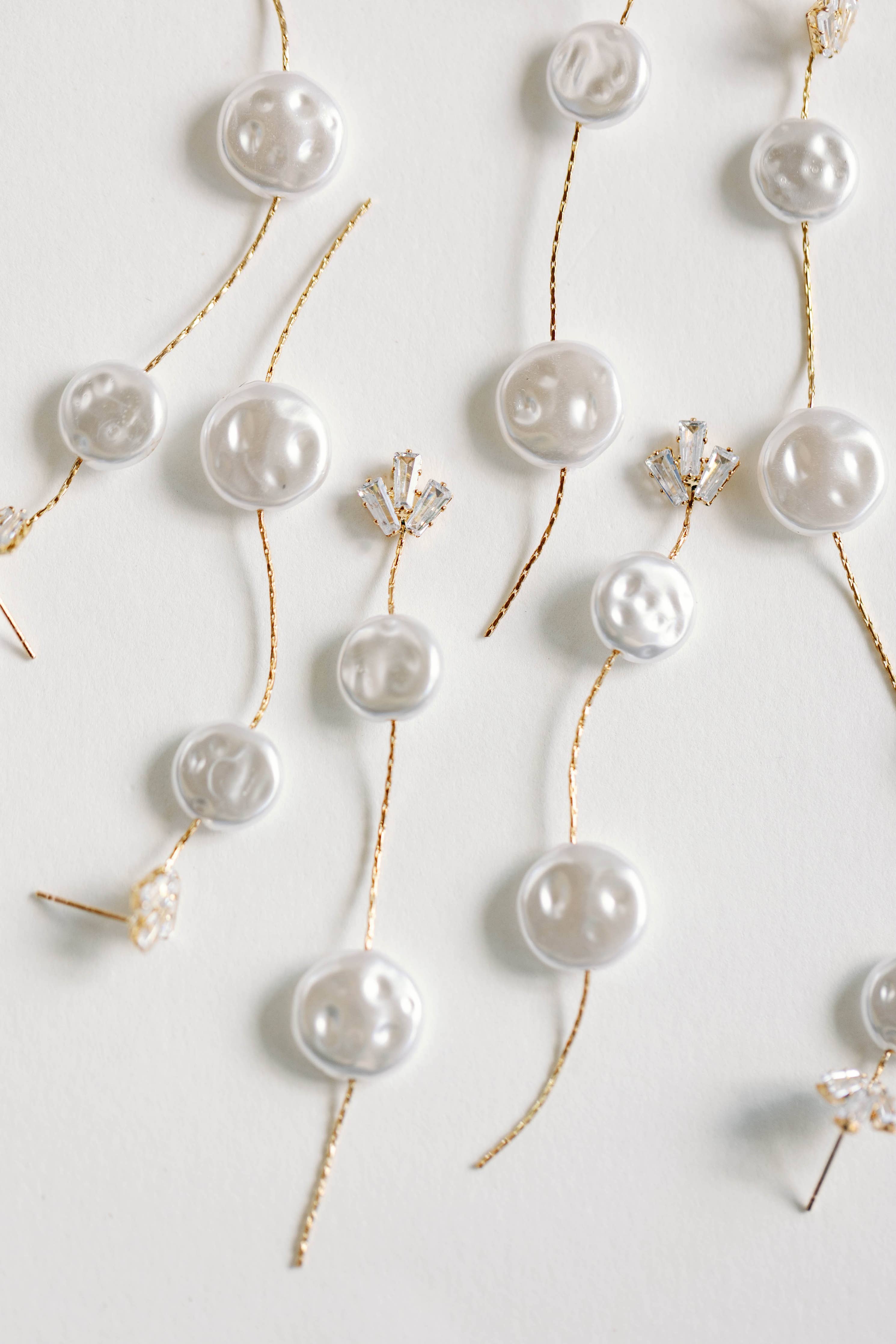 Pearl and Diamond Statement Drop Earrings