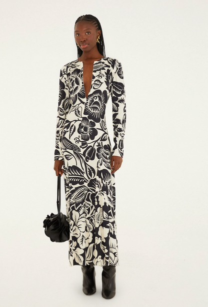Cashews and Birds Winterwhite Maxi