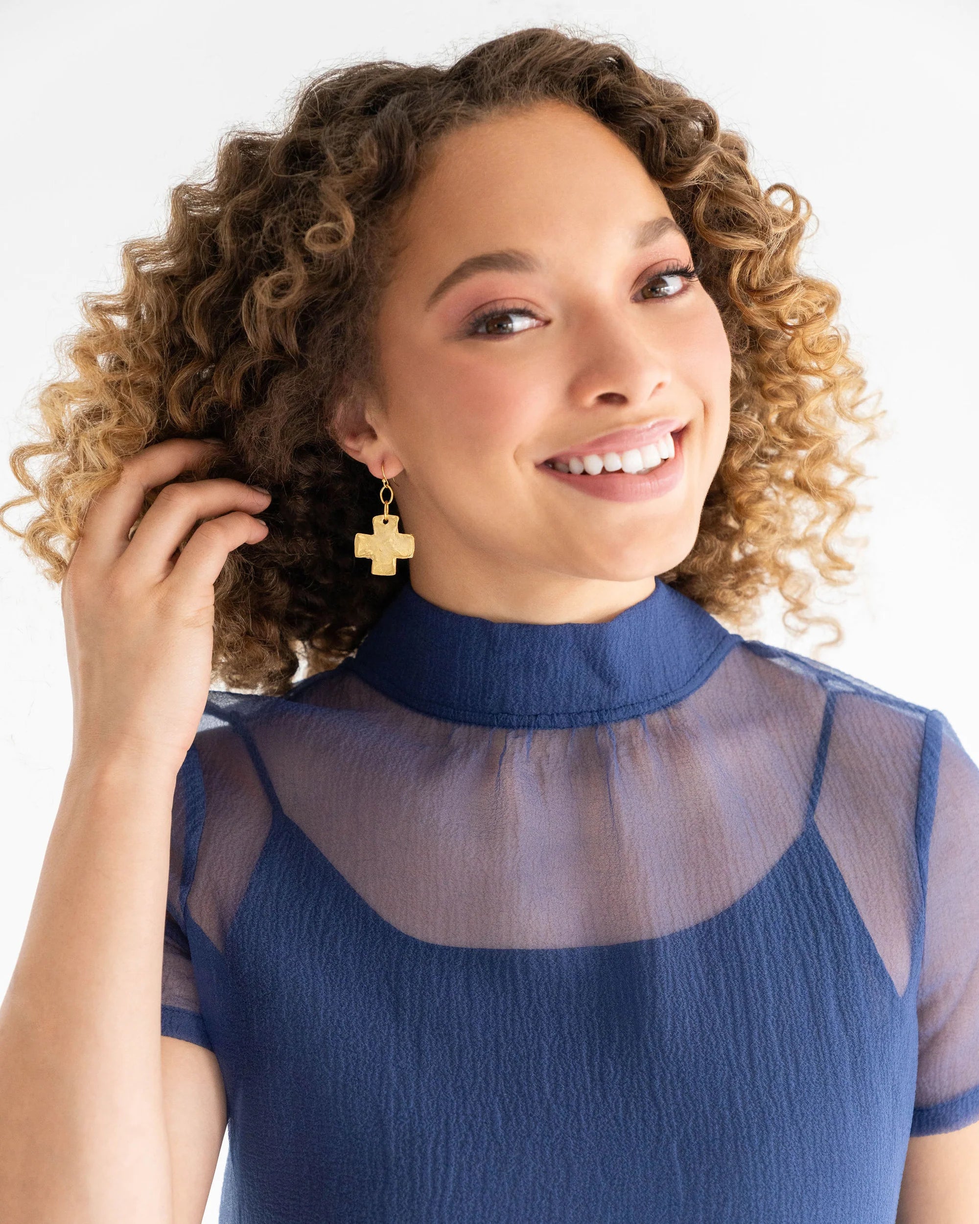 Square Cross Earring