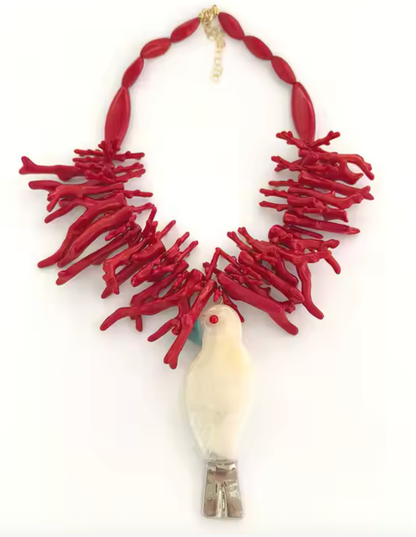 Polly- The Bird and Sea Necklace- Resin all Hand poured 