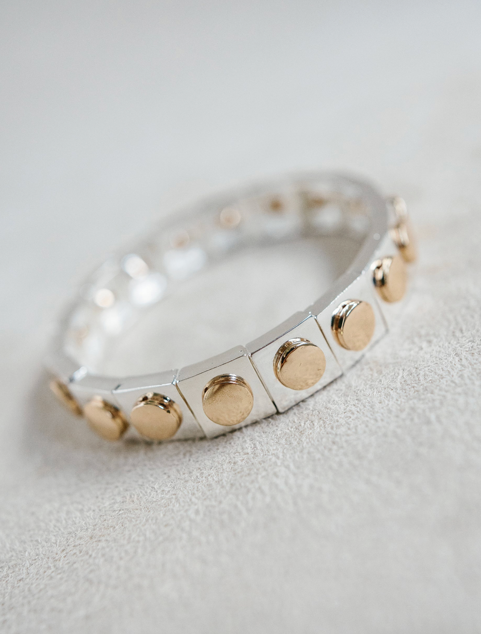 Silver with Gold Geometric Bracelet