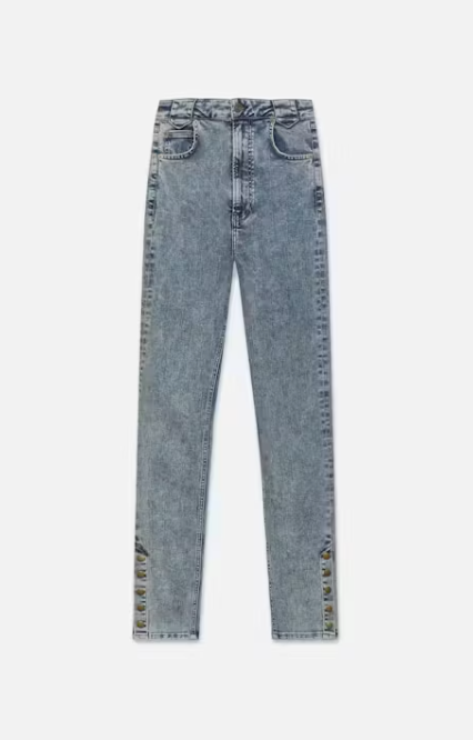 The Snapped Denim Legging in Esther