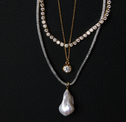 Bezel Tennis Necklace