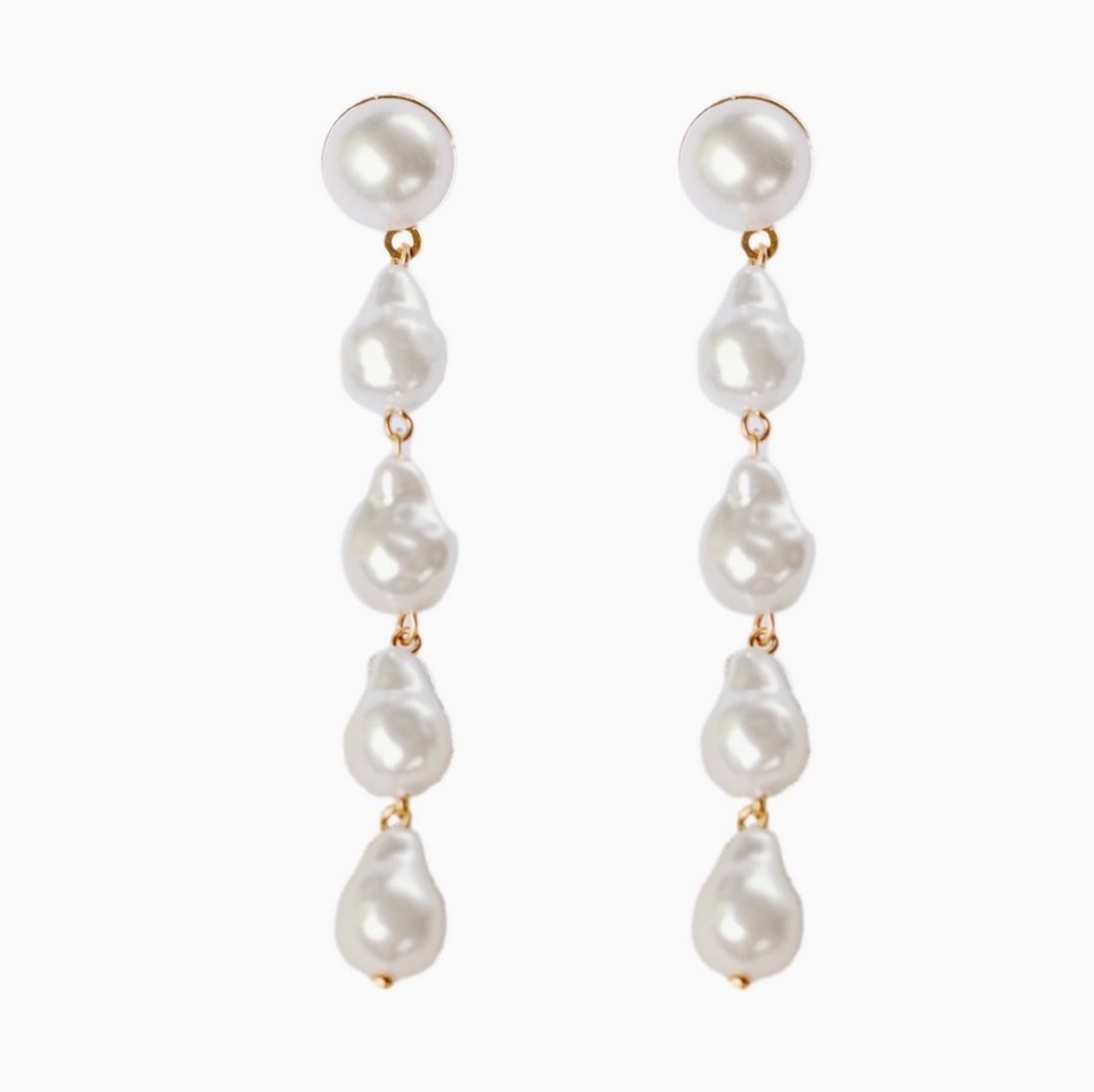 Natural Pearl Statement Drop Statement Earrings
