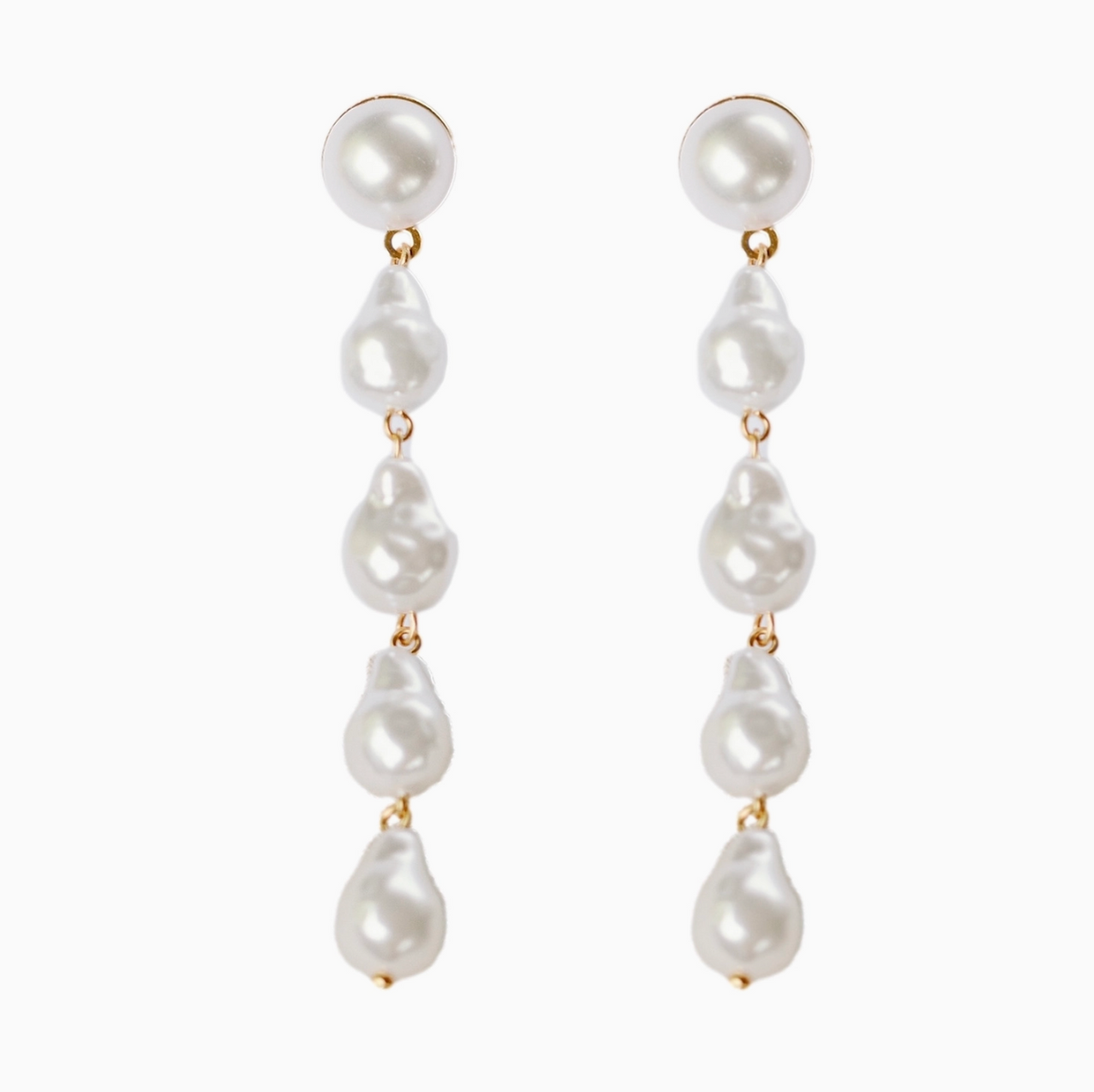 Natural Pearl Statement Drop Statement Earrings