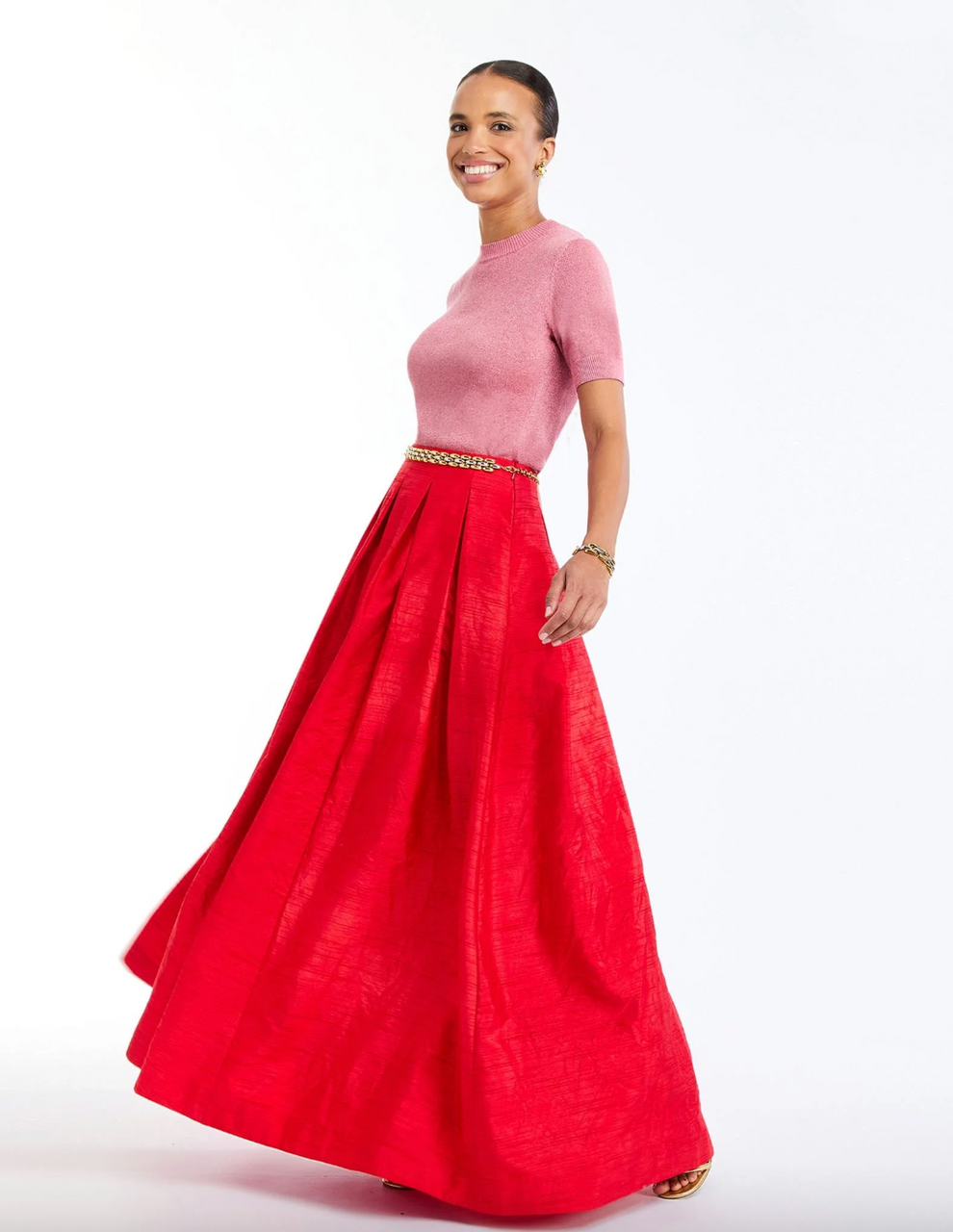 Daphne Ball Skirt in Rose Red