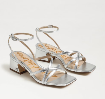 Whitley Block Heel in Silver