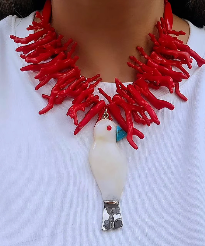Polly- The Bird and Sea Necklace- Resin all Hand poured 