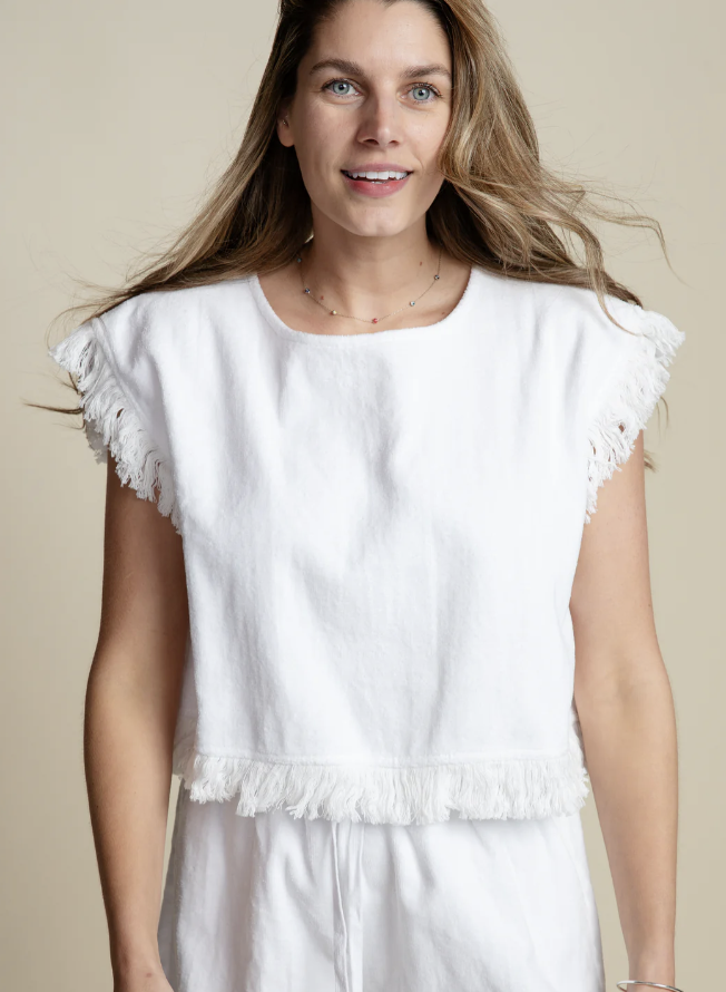 Posey French Terry Sleeveless Crop