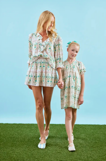 Jenkins Dress Kids Pink Trellis