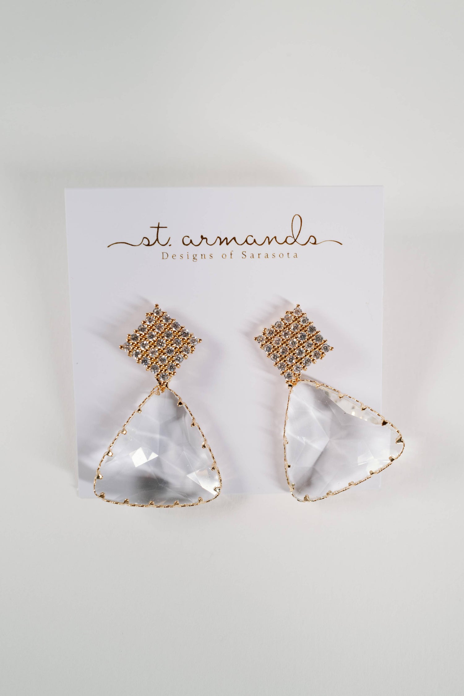 Diamond Pave and Crystal Drop Holiday Statement Earrings