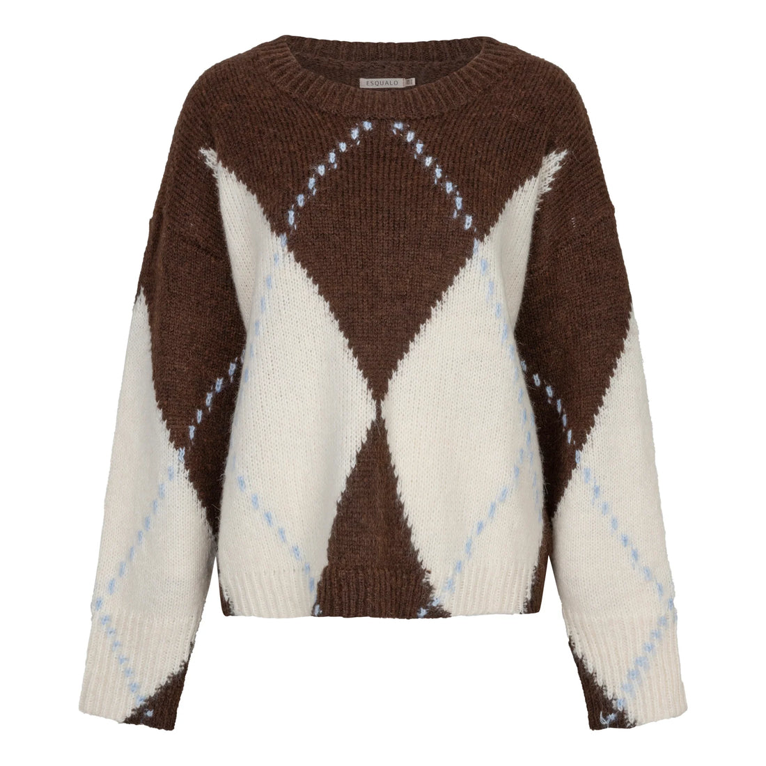 Esqualo Sweater Big Argyle in Coffee