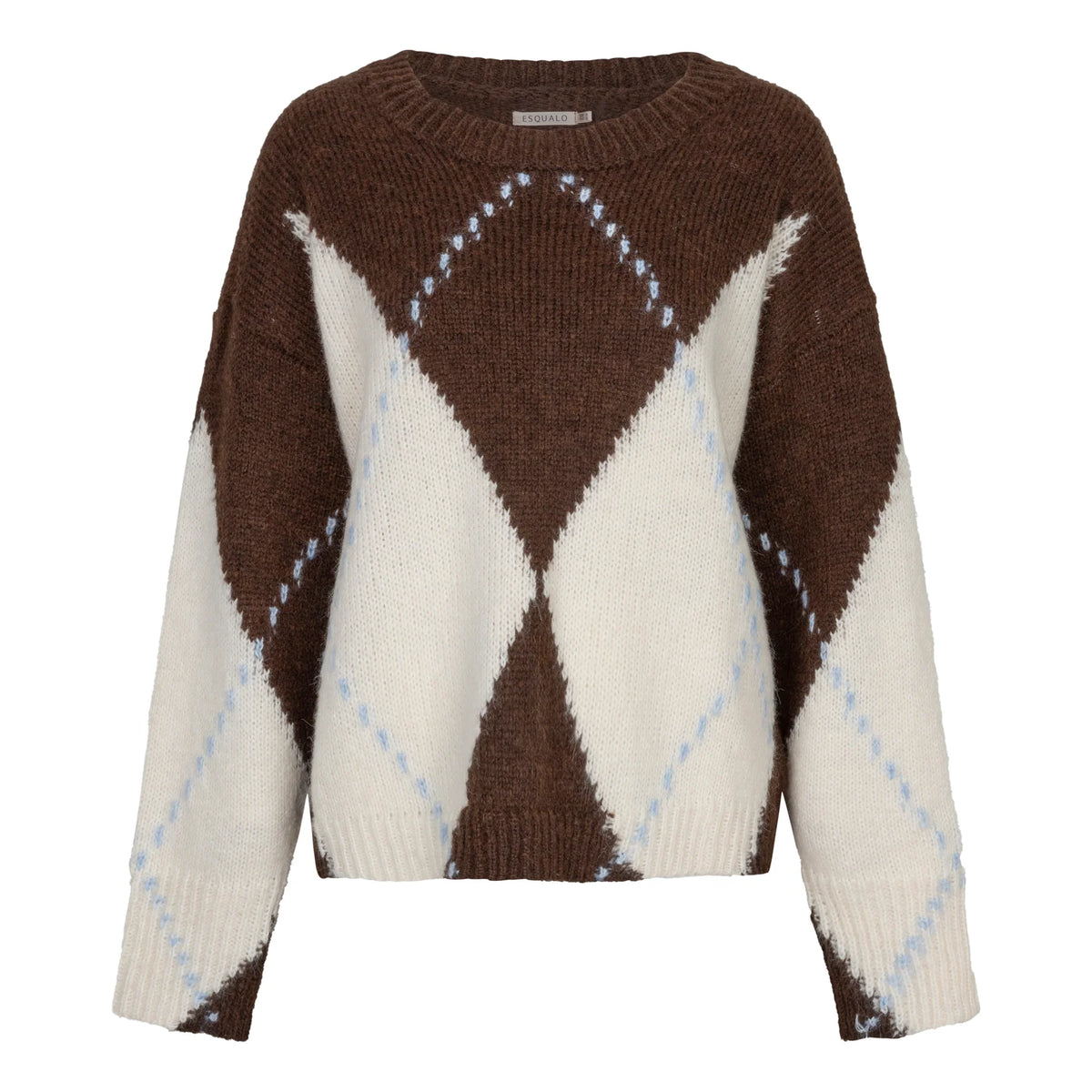 Esqualo Sweater Big Argyle in Coffee