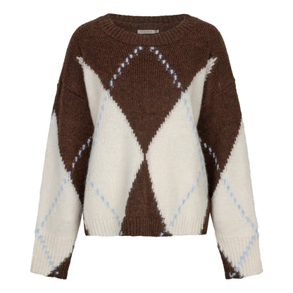 Esqualo Sweater Big Argyle in Coffee
