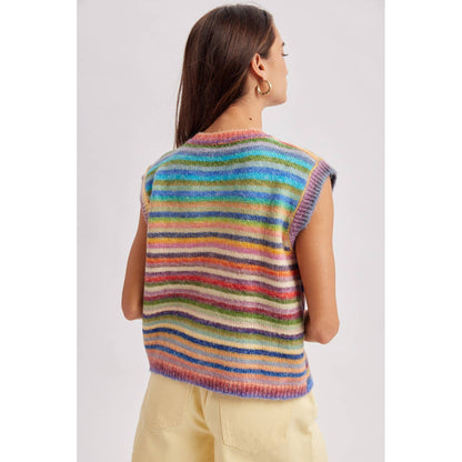 Rainbow Stripe Sweater Top