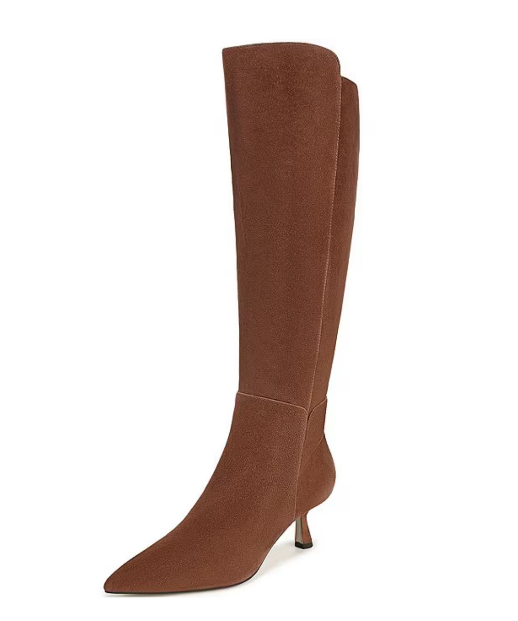 Taylin Pointed Toe Knee High Boot in Terra Toffee Suede